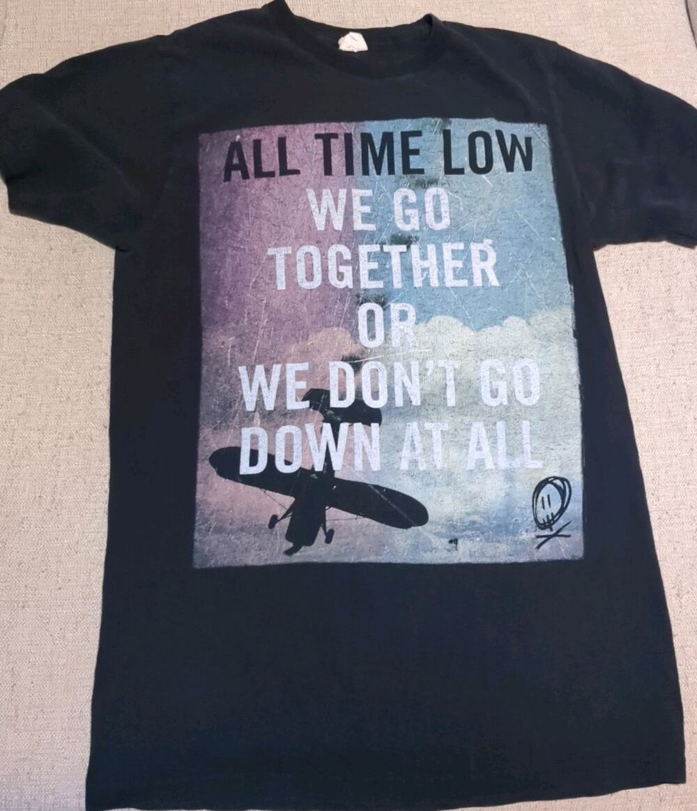 All Time Low "We Go Together" Graphic Tee Men's Medium Black 100% Cotton *hole*